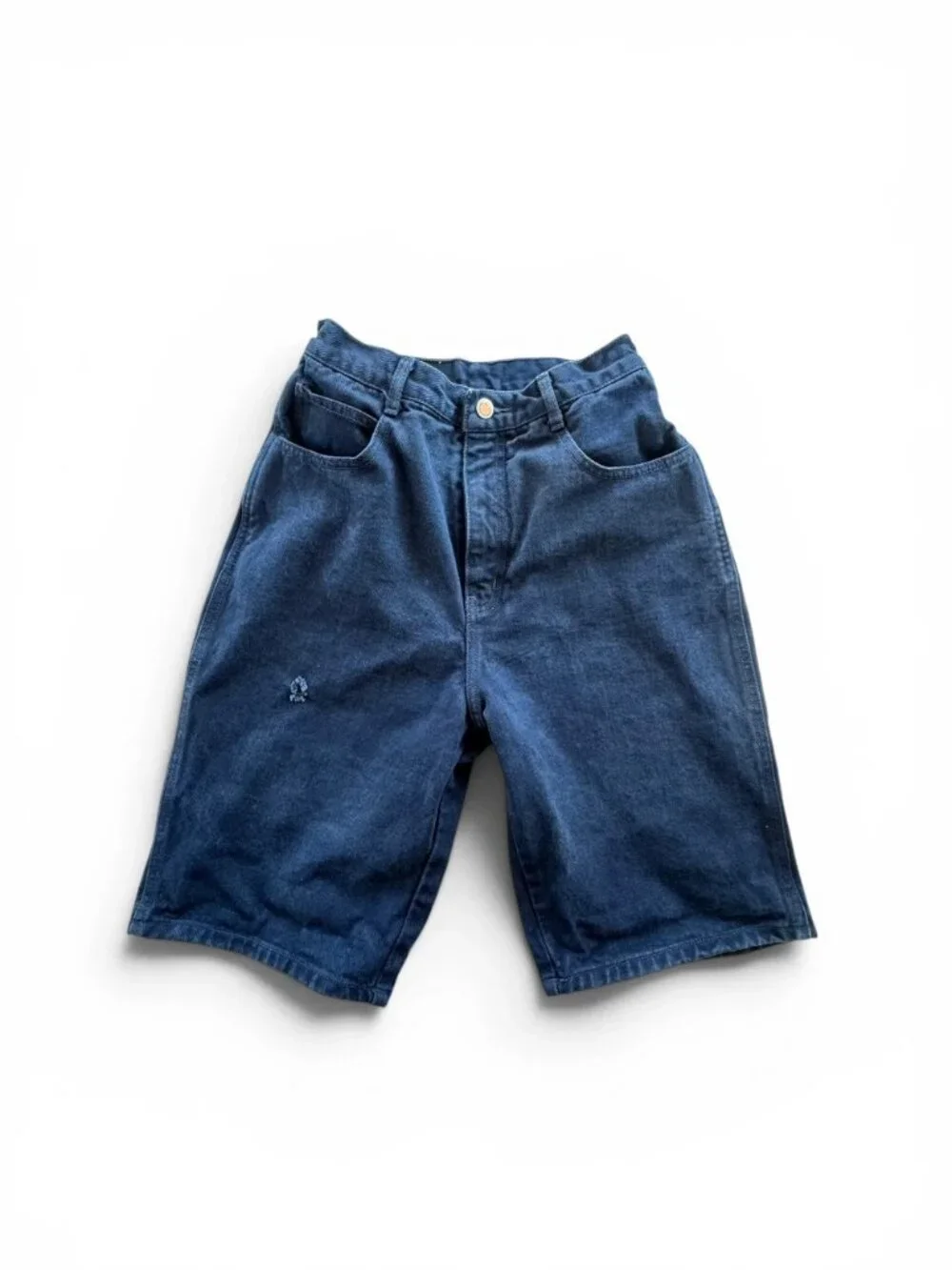 Vintage 90s Authentic 1939 High Waisted Denim Long Shorts Blue 5/6